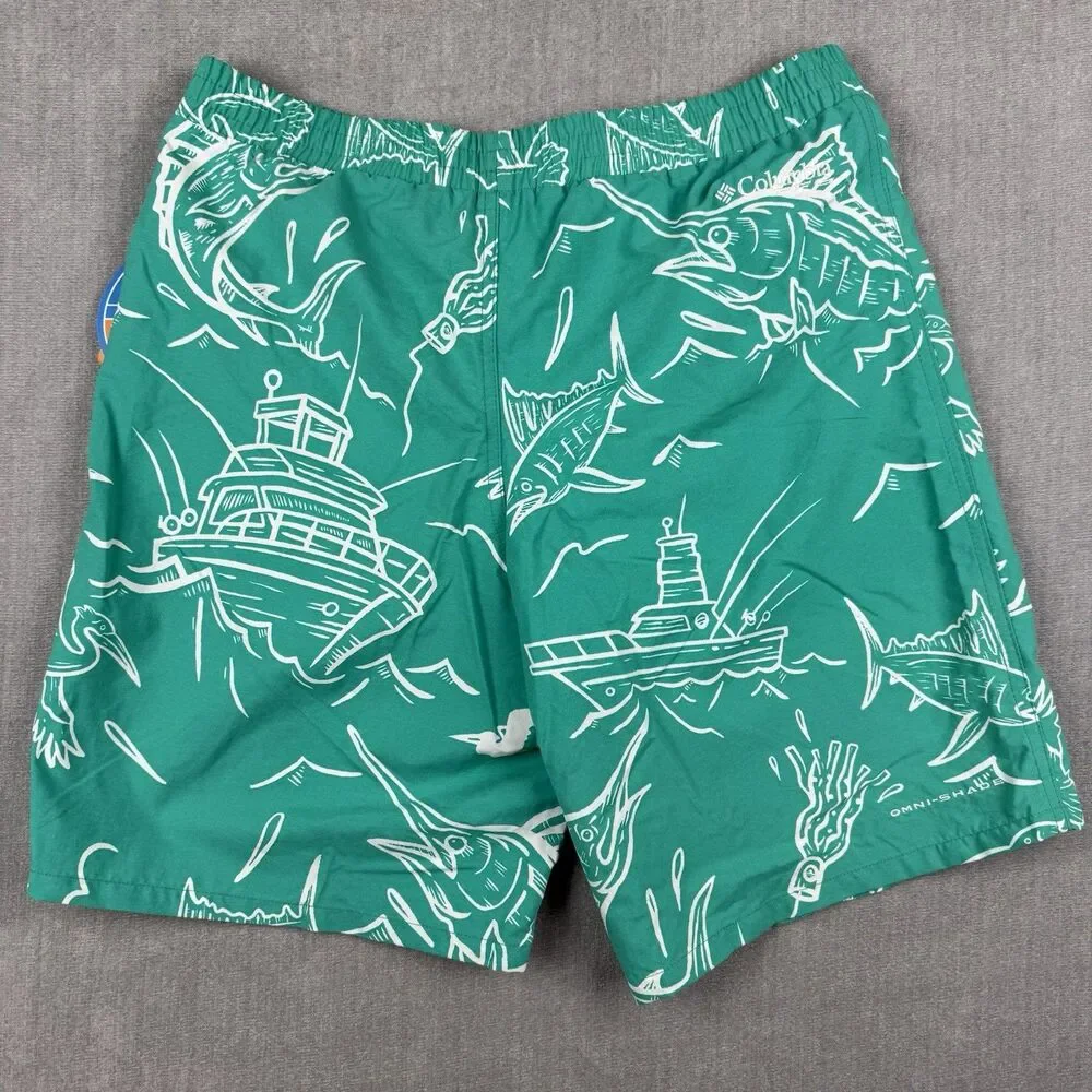 Columbia PFG Swim Trunks Youth XL (18/20) Blue Shorts UPF50 Omni Shade Fish Boat